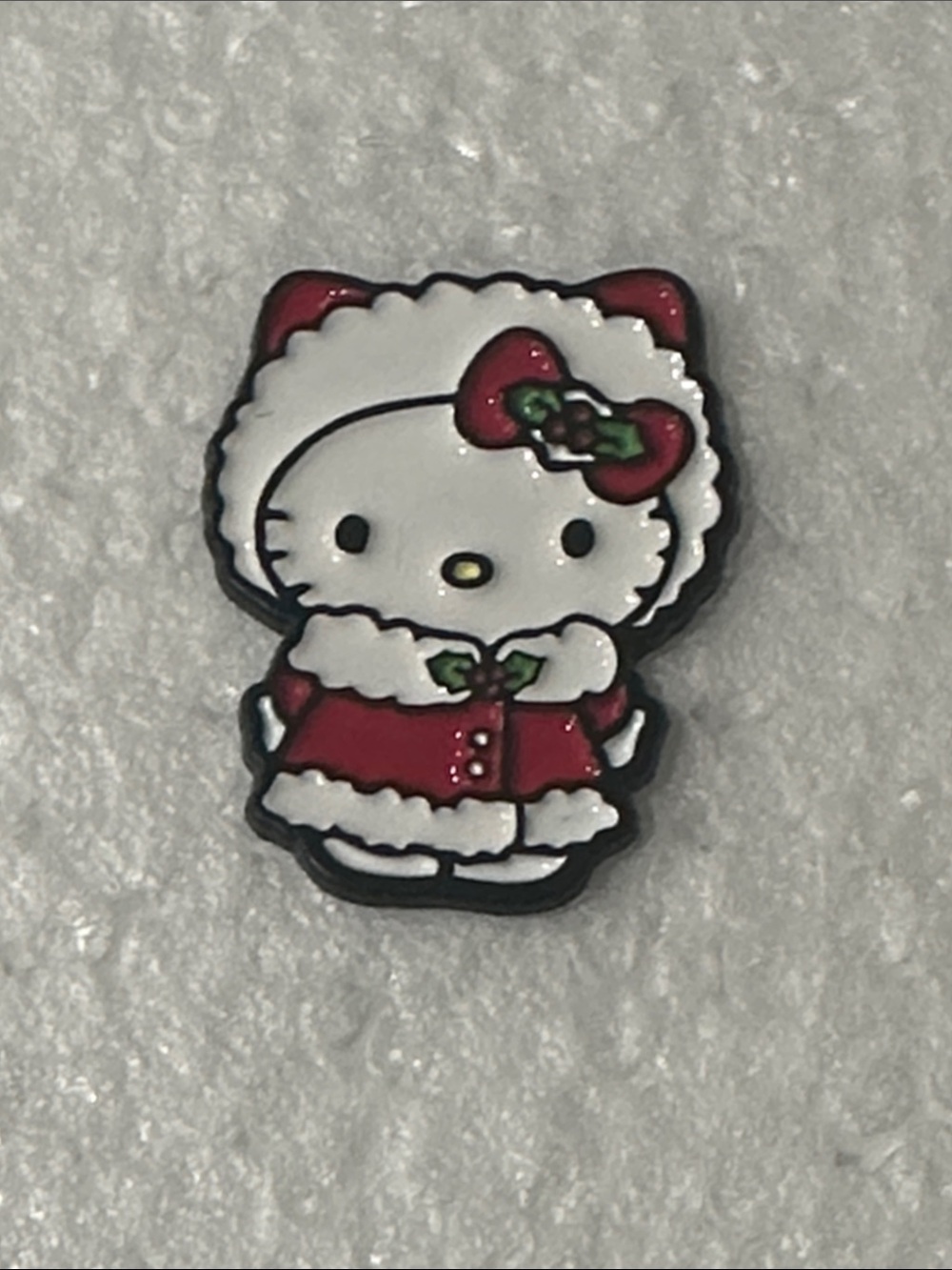 Hello Kitty Red & White Holiday Coat Enamel Charm